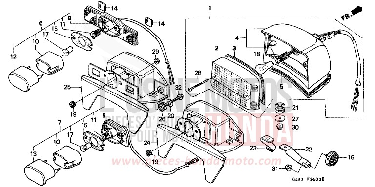 HECKLEUCHTE von CB1300 Super Bold'or ABS MAGNA RED (R201) von 1995